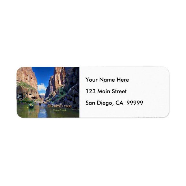 Etiqueta Cañón Mariscal del Parque Nacional de Texas Big Be (Frente)