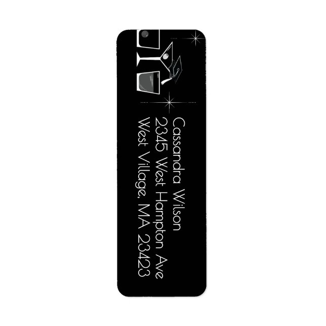 Etiqueta Cap and Cocktail Graduation Party Black (Frente)