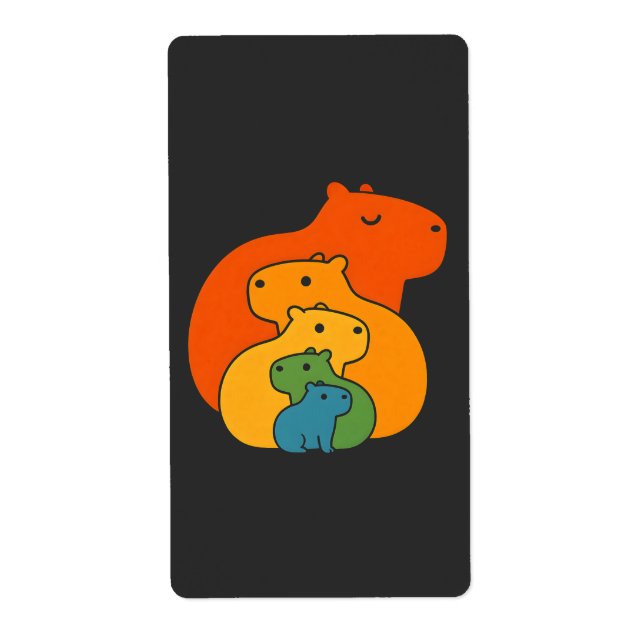 Etiqueta Capibaras arcoiris (Frente)