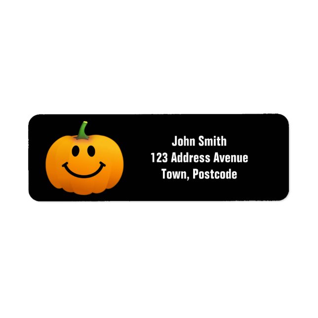 Etiqueta Cara de calabaza de Halloween (Frente)