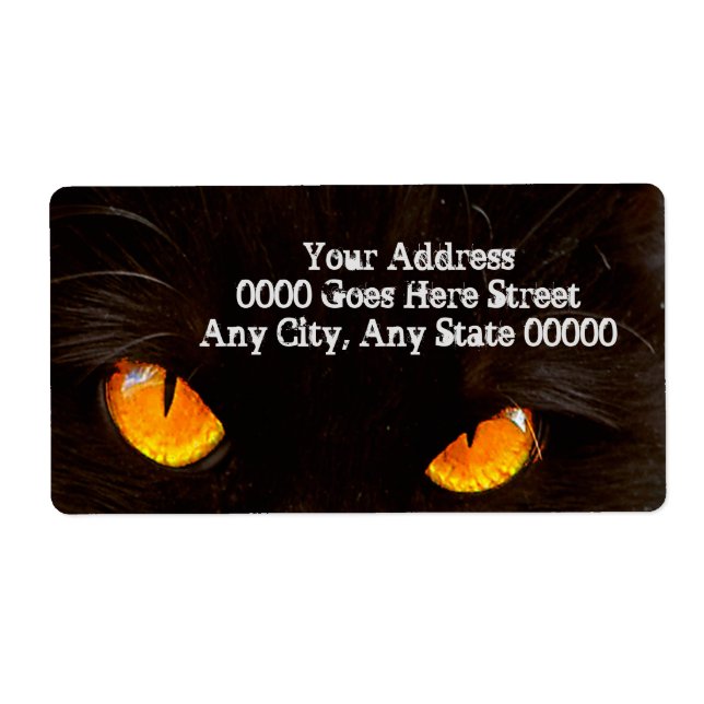 Etiqueta Cara de gato de Halloween (Frente)