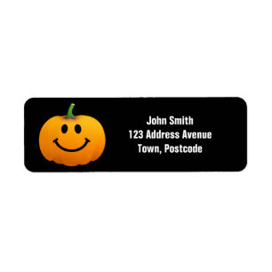 Etiqueta Cara de la calabaza de Halloween