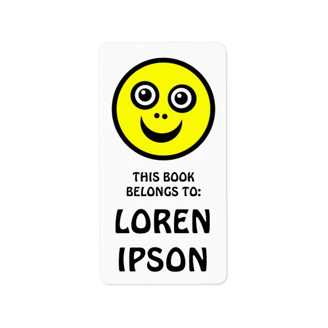 Etiqueta Cara divertida - Amarillo - Libro Plate (Frente)