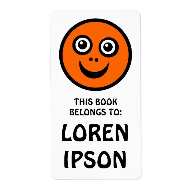 Etiqueta Cara divertida - Naranja - Libro Plate (Frente)