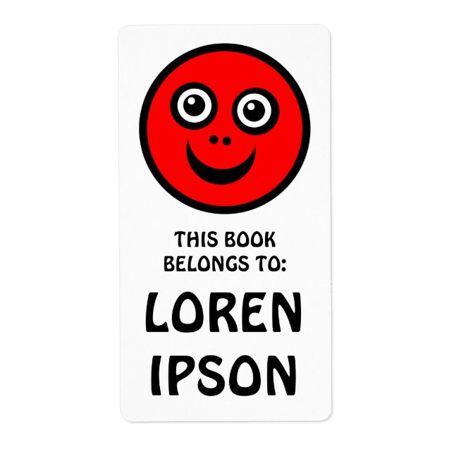 Etiqueta Cara divertida - Rojo - Libro Plate (Frente)