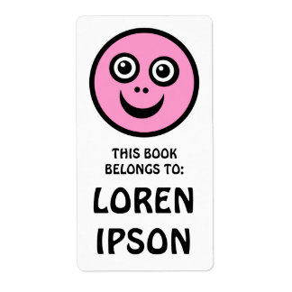 Etiqueta Cara divertida - rosa - lugar del libro