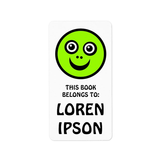 Etiqueta Cara divertida - Verde - Libro (Frente)