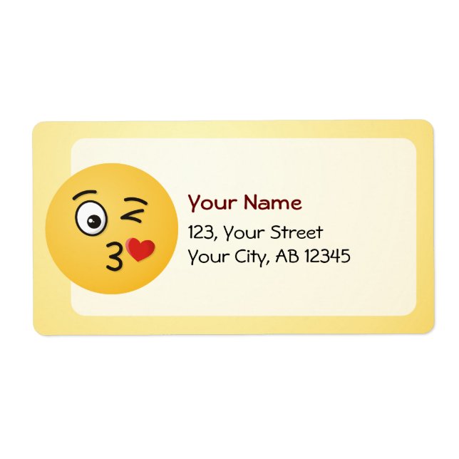 Etiqueta Cara lanzando un beso (Frente)