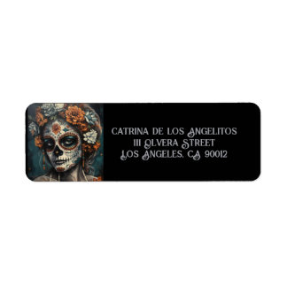 Etiqueta Cara pintada de los muertos, personalizable
