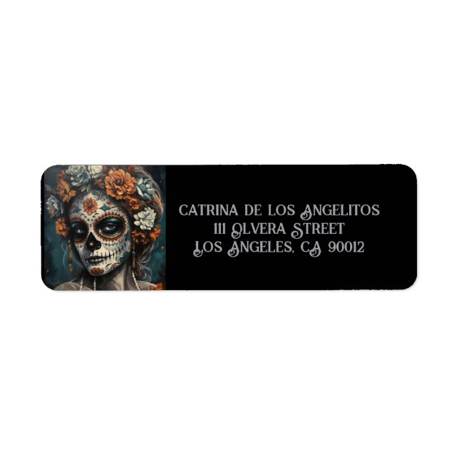 Etiqueta Cara pintada de los muertos, personalizable (Frente)