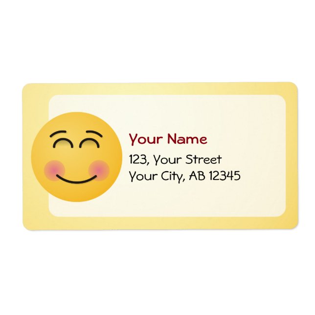 Etiqueta Cara sonriente con ojos sonrientes (Frente)