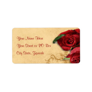 Etiqueta Caramel Brown y Rosa de época