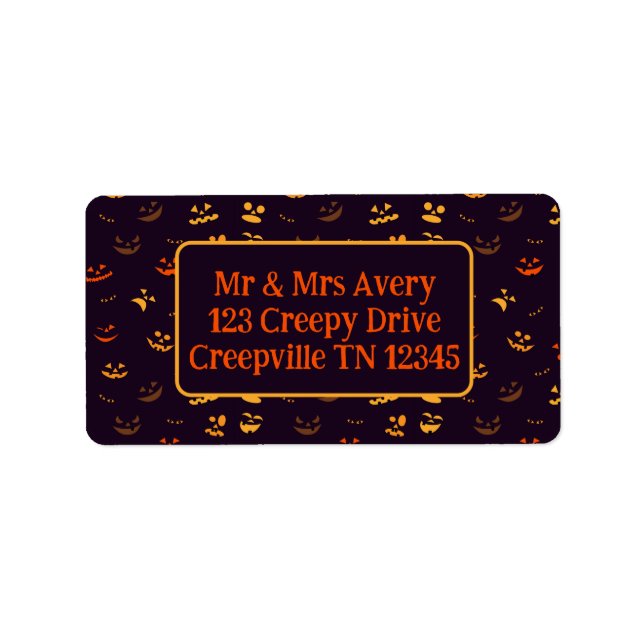 Etiqueta Caras de Jack-o-lantern (Frente)