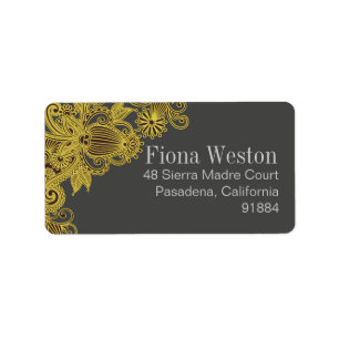 Etiqueta Carbón amarillo Aztec Paisley