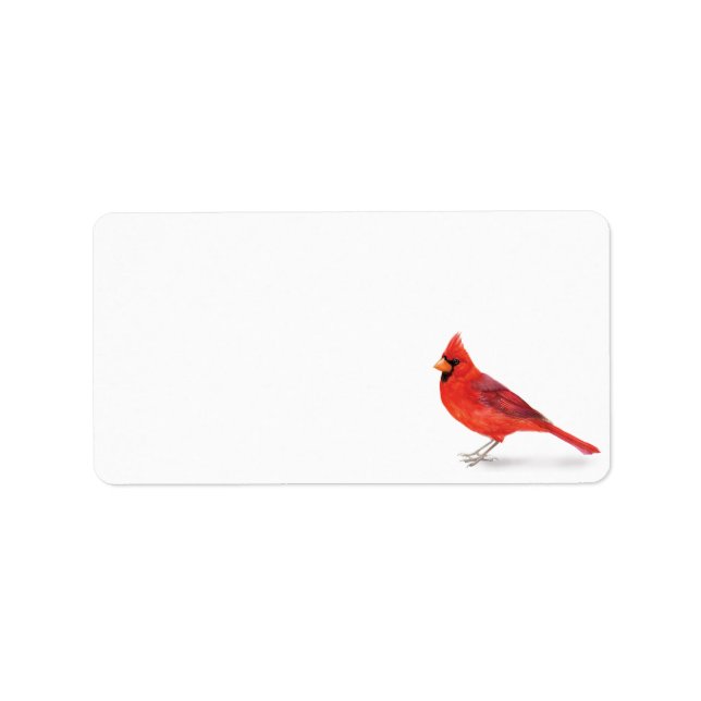 Etiqueta Cardenal rojo masculino (Frente)