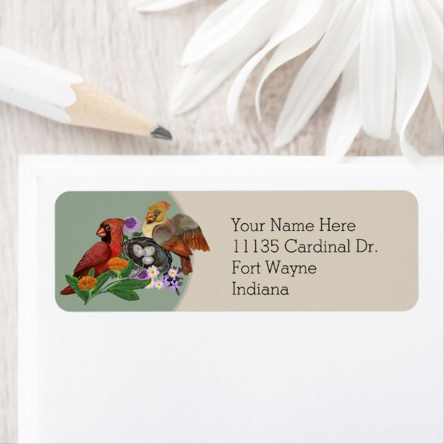 Etiqueta Cardenales del norte de Indiana con plantas nativa (In situ)