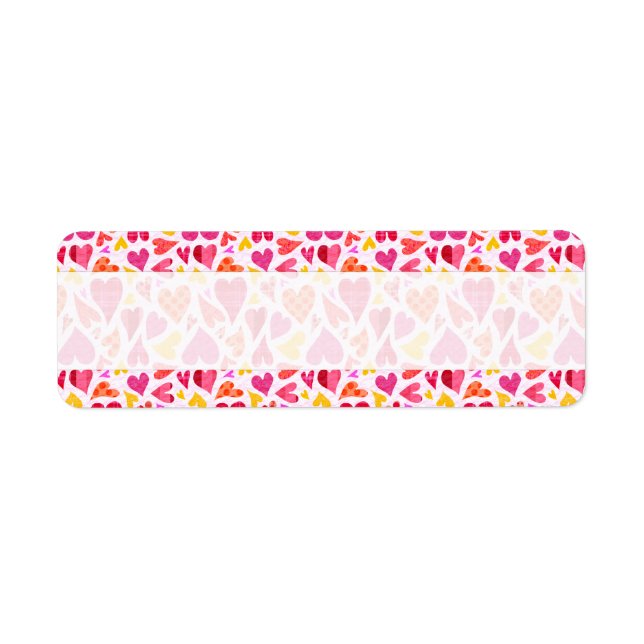 Etiqueta Cardíacos caprichosos con patrones y textura (Frente)