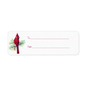 Etiqueta cardinal del regalo del navidad de
