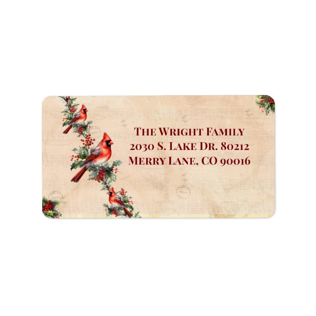 Etiqueta Cardinal Return Address Label (Frente)