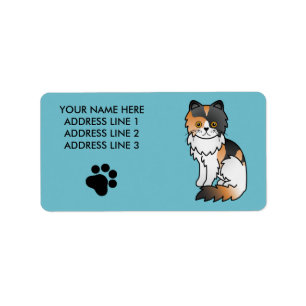 Etiqueta Caricatura del Personalizado gato persa calico dib