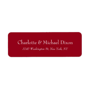 Etiqueta Carmine Red Eleglish Elegant Family Name
