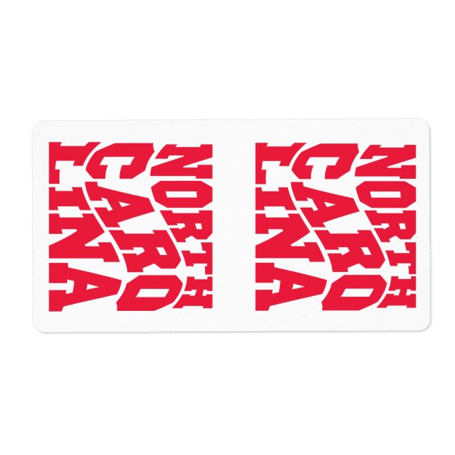 Etiqueta Carolina del Norte (Frente)