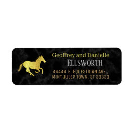 Etiqueta Carreras de caballo Derby Black Gold Return Addres