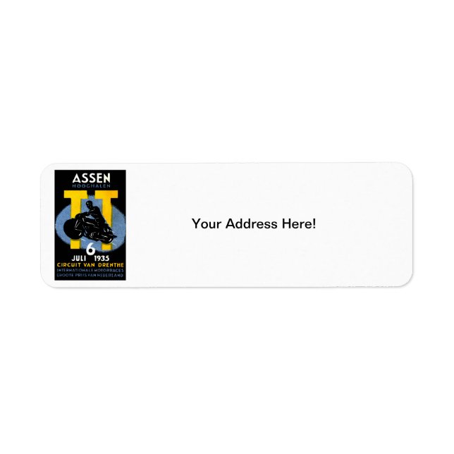 Etiqueta Carreras Internacionales de Motociclismo de 1935 (Frente)