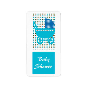 Etiqueta Carro de bebé de Baby Shower Polkadot
