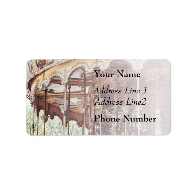 Etiqueta Carrusel Rosa En París, Francia, Trocadero (Frente)