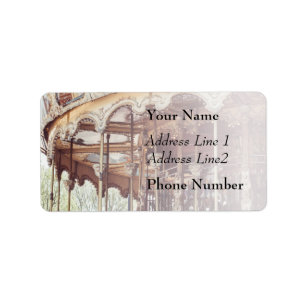 Etiqueta Carrusel rosado en París, Francia, Trocadero