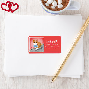 Etiqueta Carta de Corazón Dulce Entregada Por Corgi
