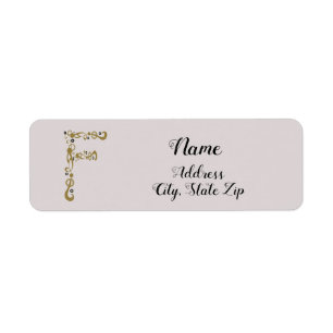 Etiqueta Carta De Oro Feminine Elegant De Monograma Inicial