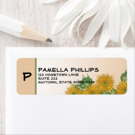 Etiqueta Carta inicial de arte floral rústico personalizada