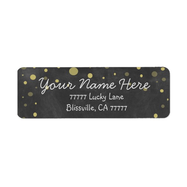 Etiqueta Cartel con puntos de oro (Frente)