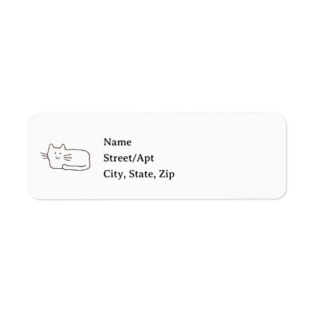 Etiqueta Cartoon Cat Add Your Own Text Address Labels (Frente)