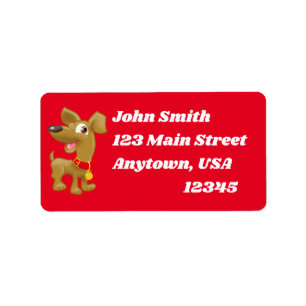 Etiqueta Cartoon Dog Label