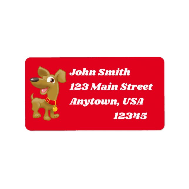 Etiqueta Cartoon Dog Label (Frente)