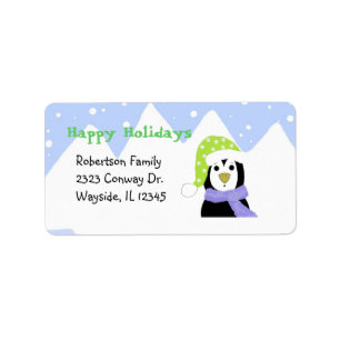 Etiqueta Cartoon Penguin