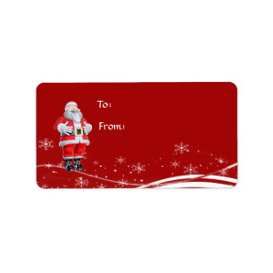 Etiqueta Cartoon Santa Claus Christmas Gift Tags