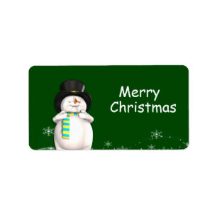 Etiqueta Cartoon Snowman Christmas Gift Tags
