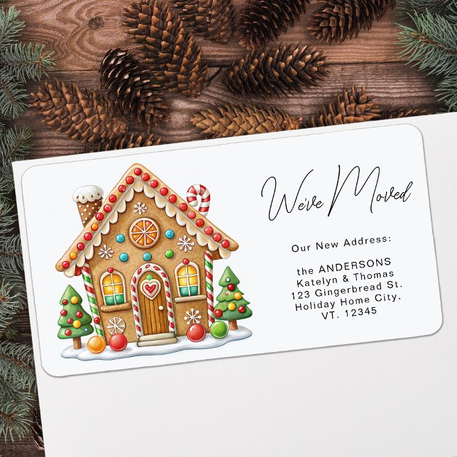 Etiqueta Casa de Gingerbread Nueva Dirección de vacaciones  (Subido por el creador)