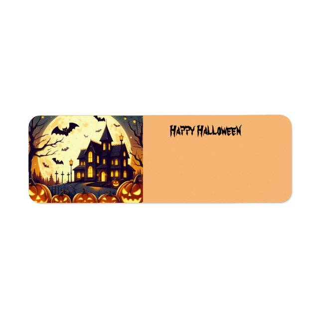 Etiqueta Casa de Halloween (Frente)