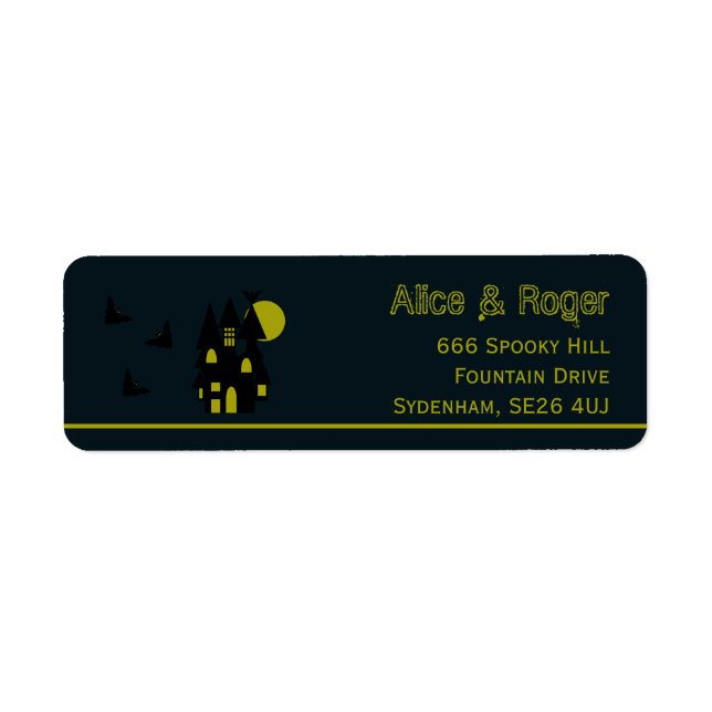 Etiqueta Casa Embrujada, Halloween (Frente)