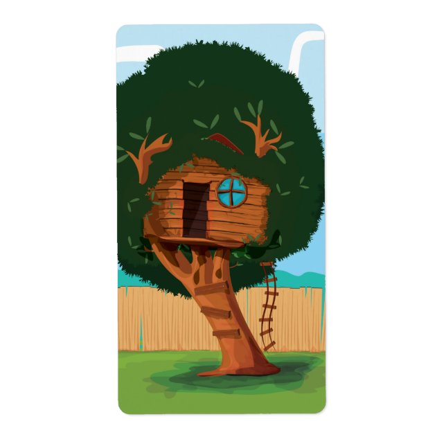 Etiqueta Casa en el árbol (Frente)
