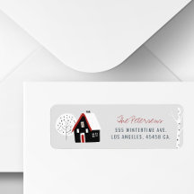 Casas de cabaña y árboles modernos minimalistas de