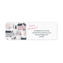 Casas Vintage de Navidades blancos, grises y rosad