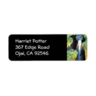 Etiqueta Cascada Amida, Bella Artes japonés de Hokusai