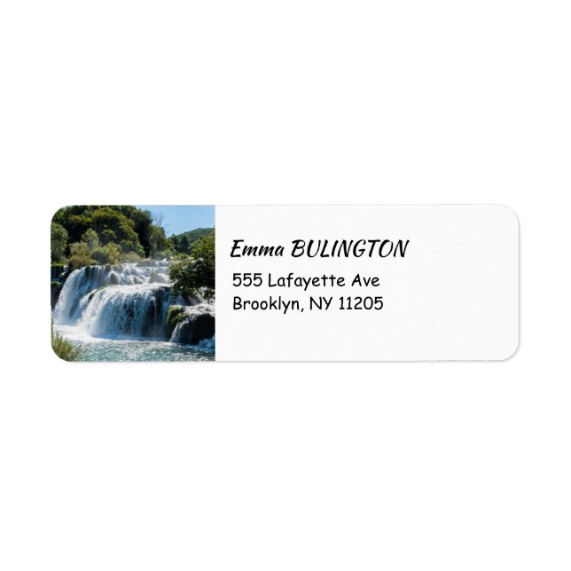 Etiqueta Cascada en el Parque Nacional Krka - Dalmatia, Cro (Frente)