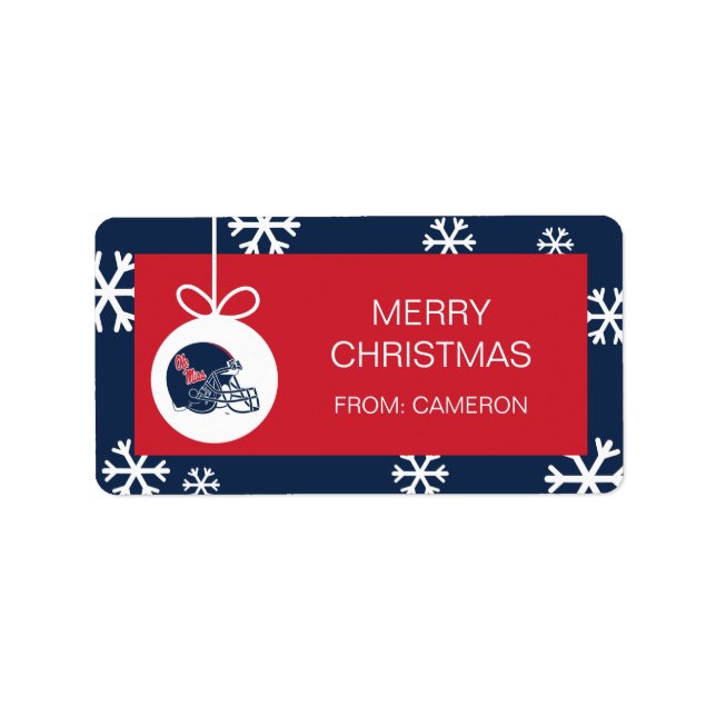 Etiqueta Casco de fútbol Ole Miss | Azul oscuro (Frente)